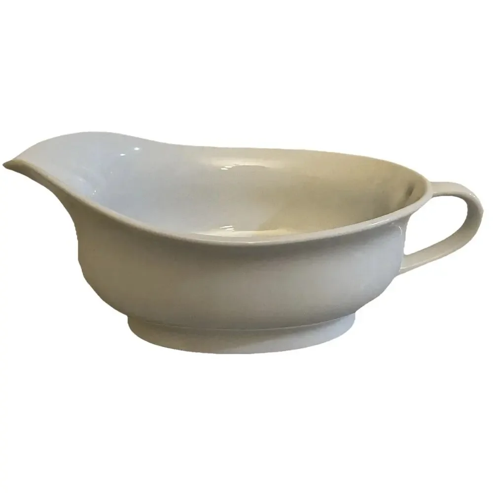Pottery‎ Barn Classic Gravy Boat Solid White 8.5”L X 3.5”H